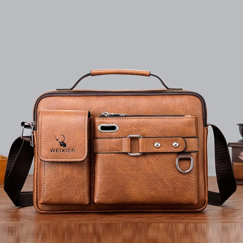 Leather Men Messenger Bag Vintage Man Crossbody Bag Handbags Large Capacity Multifunctional Male Shoulder Bags Bolsos Vintage