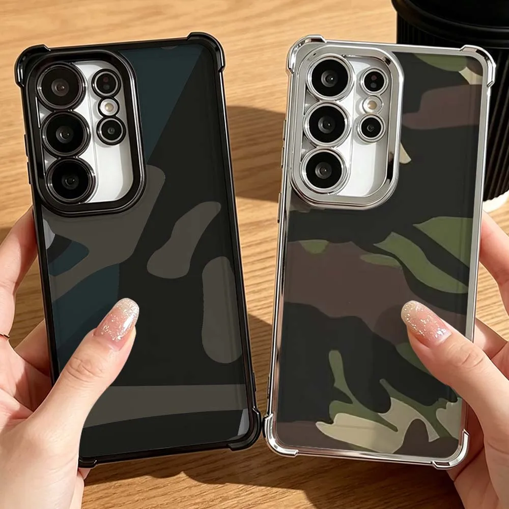 Graffiti Army Green camouflage Phone Case Anti-Drop Funda For Samsung Galaxy S26 S25 S24 S23 S22 S21 FE Ultra Plus 5G Soft Cover
