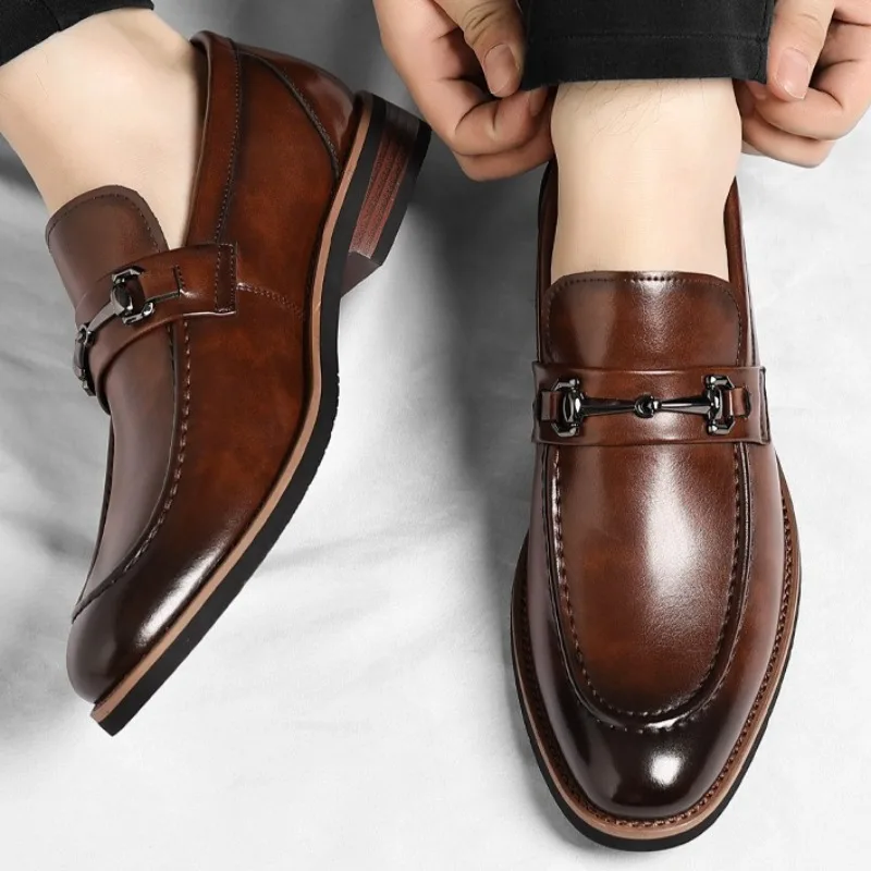 Size 48 Mens Oxford Shoes High Quality Luxury Wedding Leather Shoes Men's Pointed Business Dress Leather Shoes Zapatillas Hombre