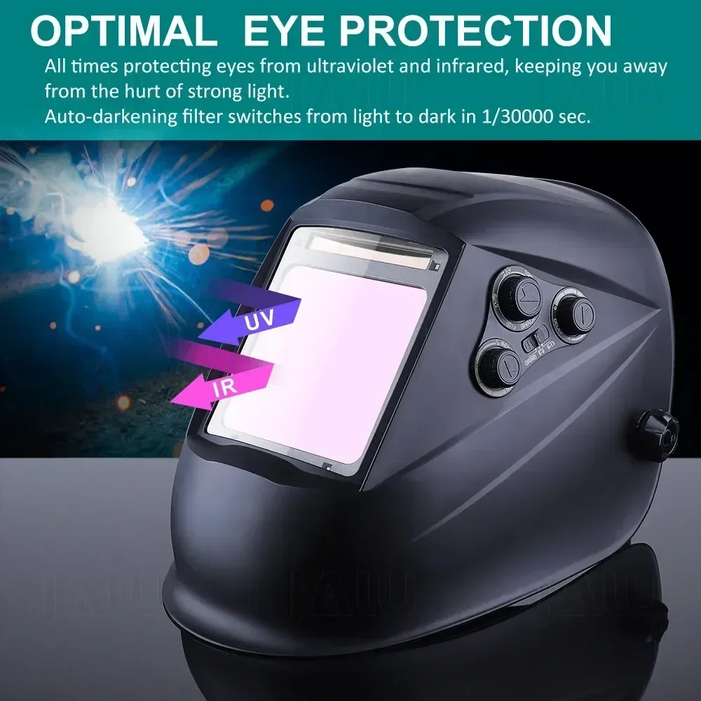 Welding Mask 1/1/1/1 Auto Darkening Welding Helmet 100x97mm Large View TRUE Color 4 Sensors for MIG MAG MMA Welder Machine