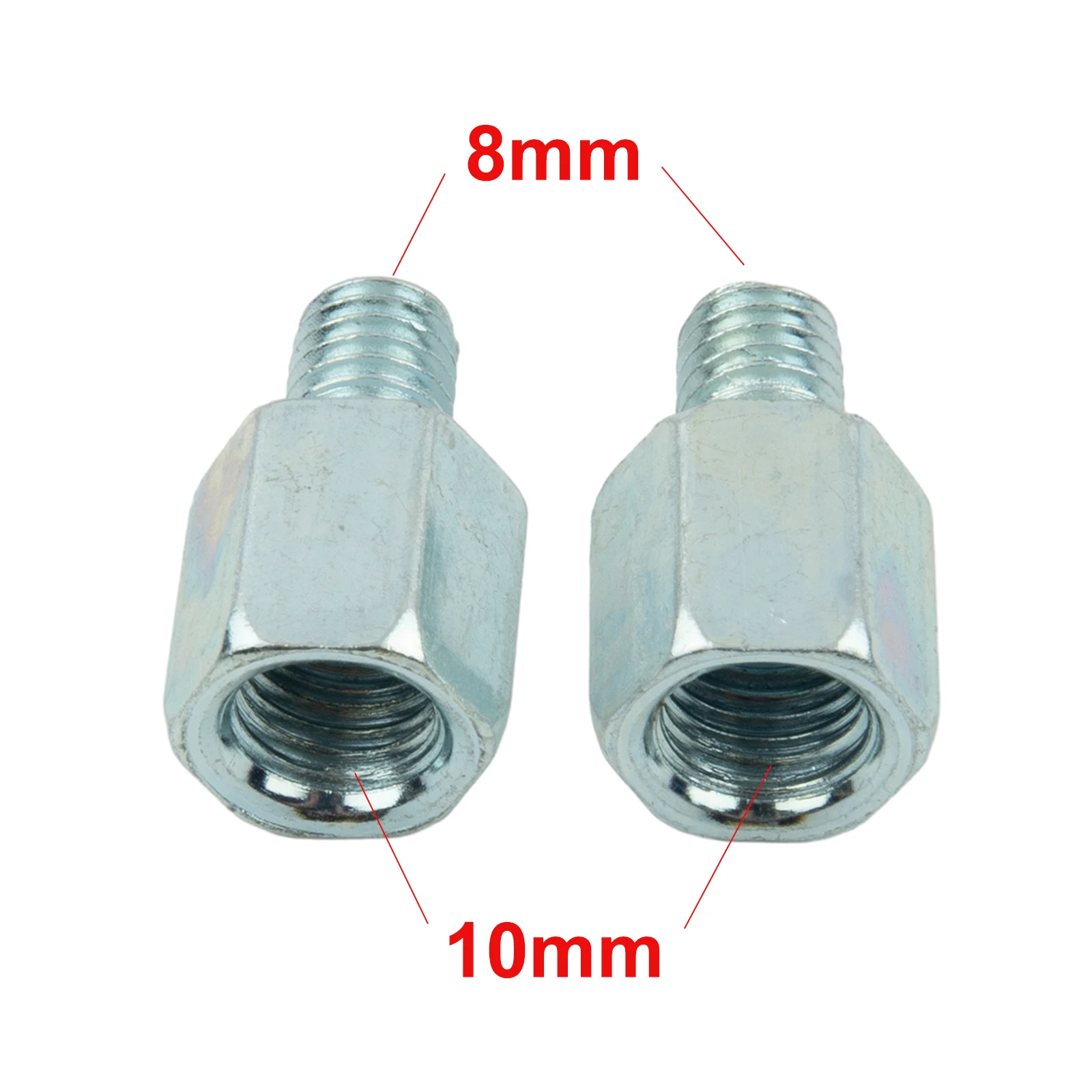 2 Pcs  Mirror Adapters 10mm Female-Clockwise To 8mm Male Clockwise  Motorcycle Scooter Clockwise Threaded