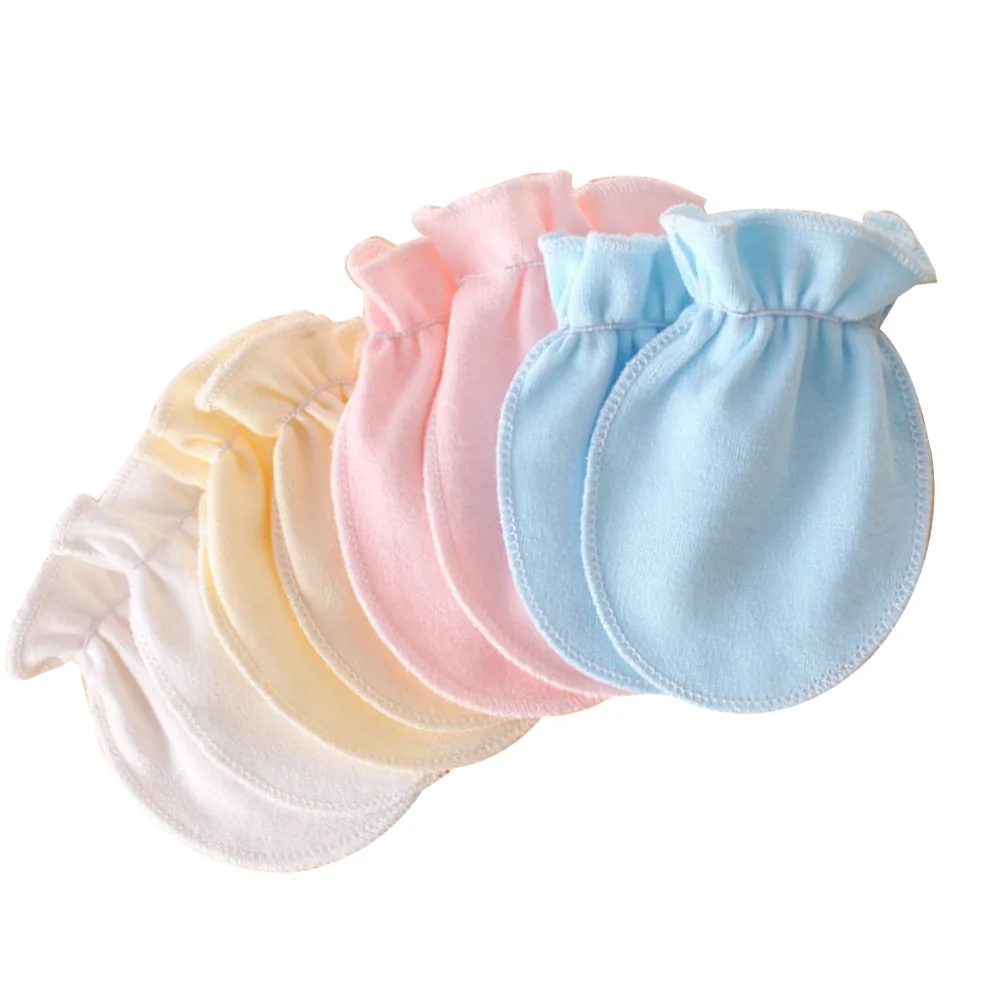 4 Pairs Mittens Anti Scratching Gloves Newborn Protection Anti-grasping Anti-scratch Baby