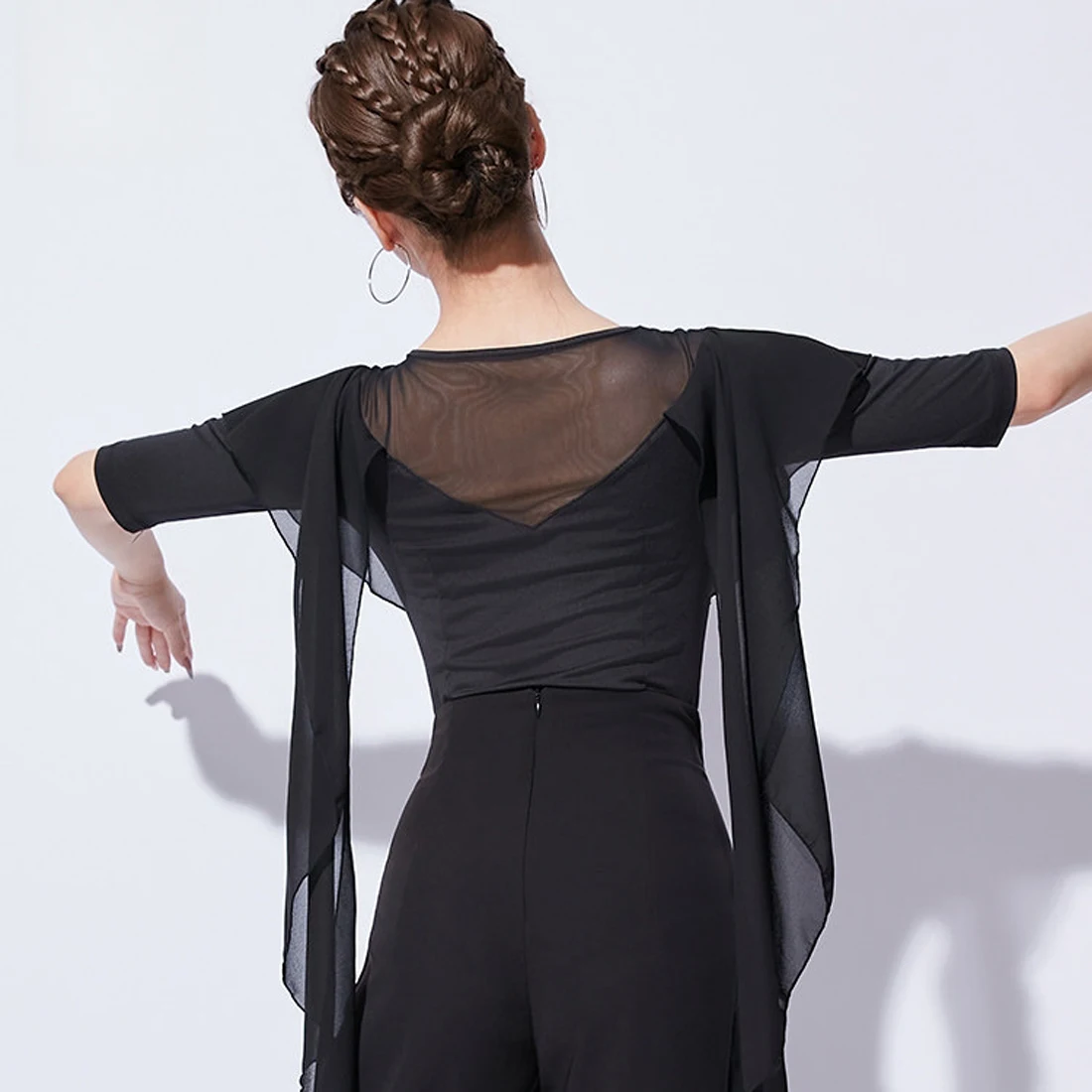 

New Black Jumpsuit Latin Dance Top For Women High-grade Modern Dance Practice Wear Professional Ballroom Dance Costume