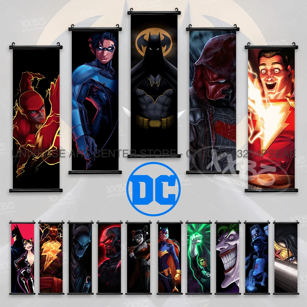 DC Comics Poster Superman Hanging Painting Batman Home Decor Wonder Woman Wall Artwork Suicide Squad Scrolls Picture Wallpaper