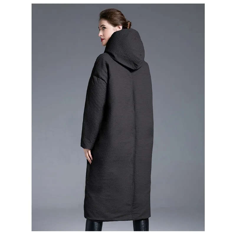 Manteau Long en duvet de style cocon pour femme, Trench-Coat épais en duvet de canard blanc, coupe-vent, de luxe, de haute qualité, hiver