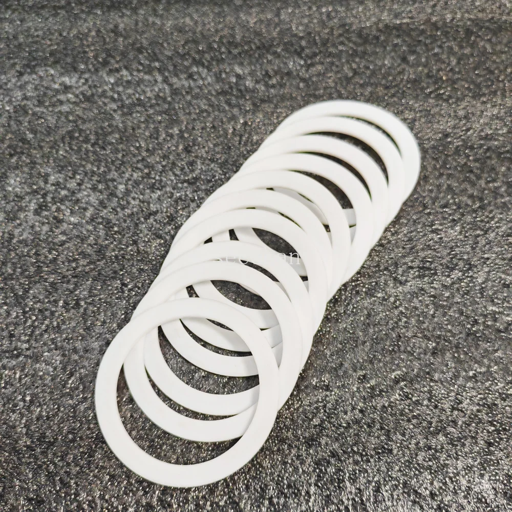Gasket Pencuci Datar PTFE Ketebalan 1.25Mm ID3mm ~ 160Mm Gasket Penyegel Pencuci Cakram Plastik Bantalan Datar PTFE Tahan Suhu Tinggi