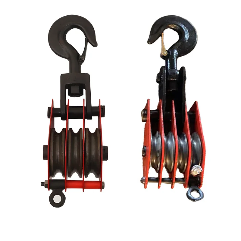 

Three/four Wheels Heavy Duty With Bearing Lifting Fixed Pulley Set Manual Labor-Saving Lifting Pulley Wire Rope Pulley Hooks