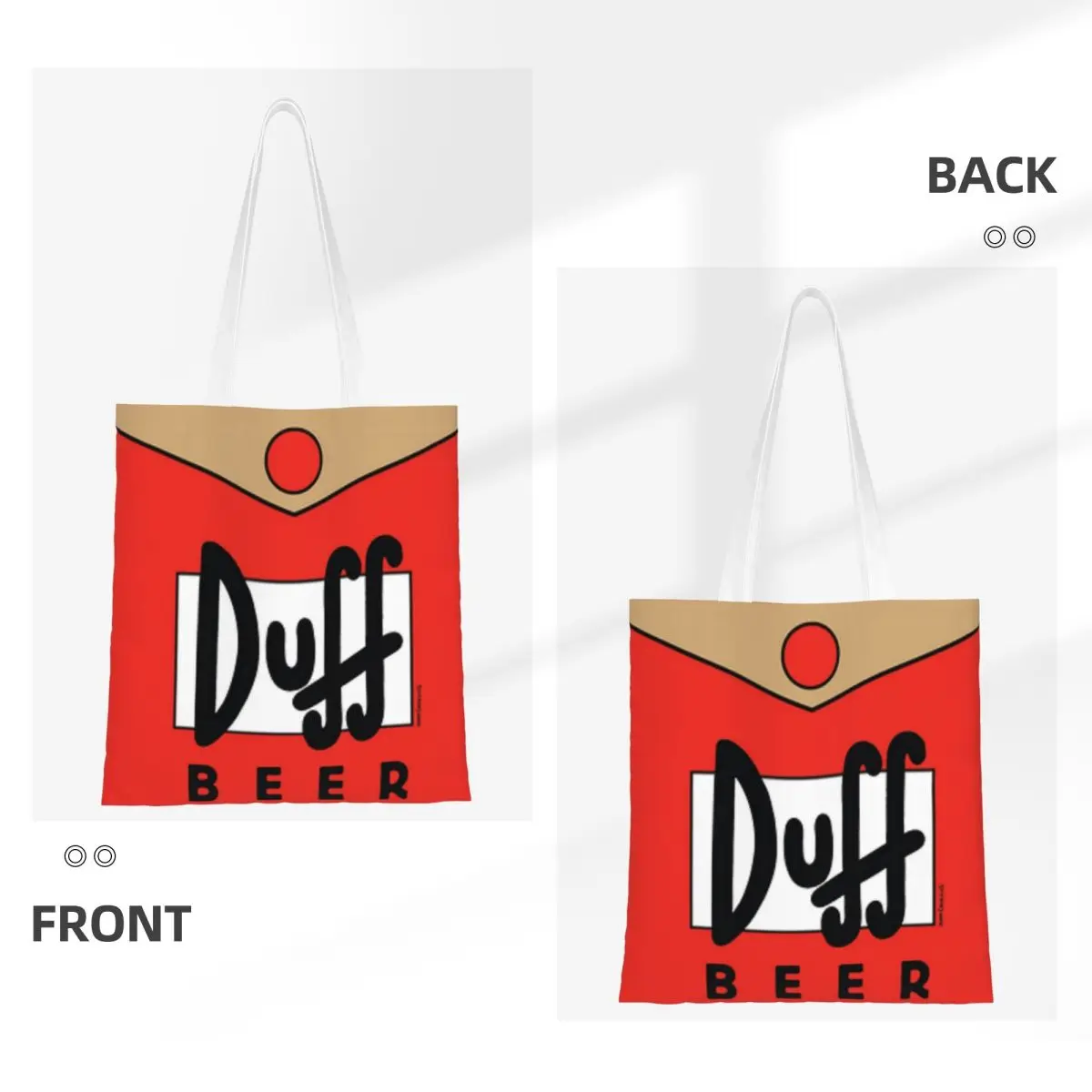 Duff Beer Shopping Bags Lona The Tote Bag Dobrável para Senhoras Ombro Tote Bolsa de Viagem