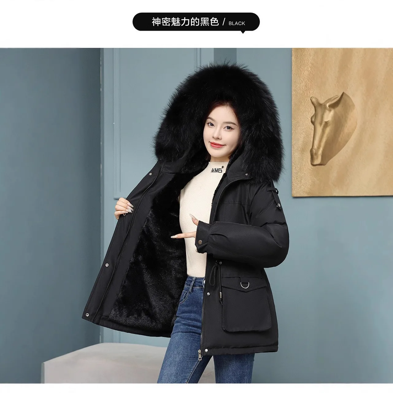 

Overcoming the Trend of Cotton 2025 New Down Cotton Jacket for Women, Middle and Long, Korean Version, Loose Large Cotton Coat