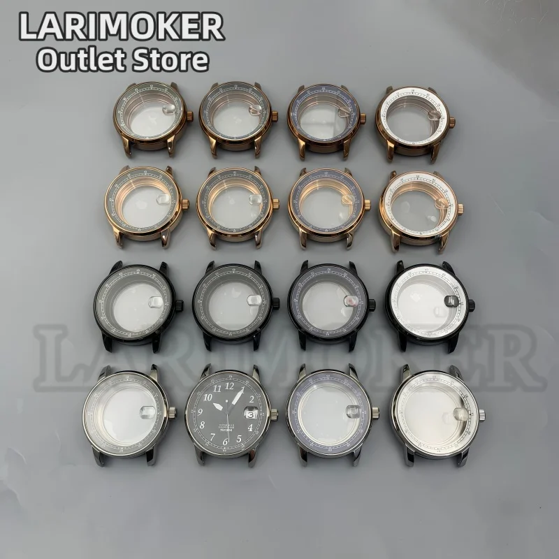 

LARIMOKER 38.3mm Men's Watch Stainless Steel Case Magnifier Compatible with NH35 PT5000 ETA8285 Movements Watch Accessories