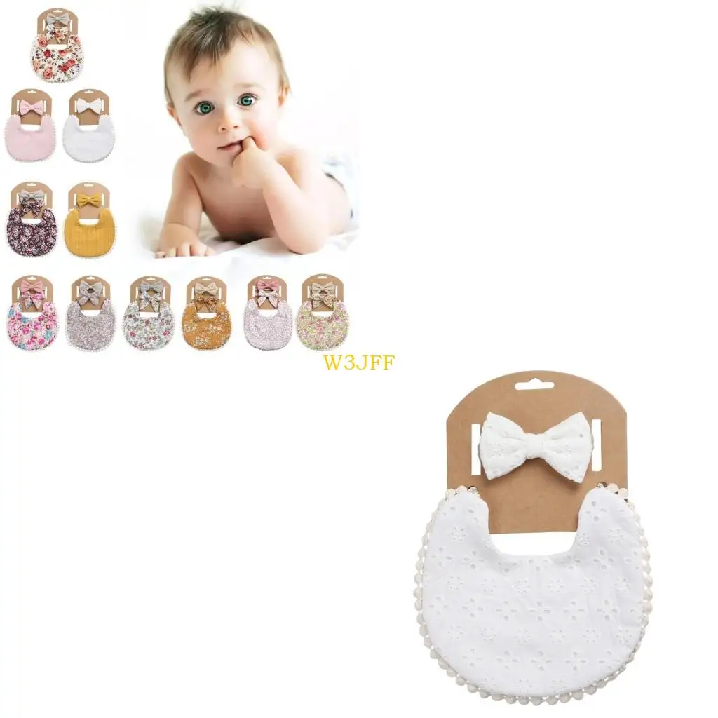 

W3JF Newborn Double Side Bibs Boys Girls Bandana Burp Cloths Feeding Smock Stuff