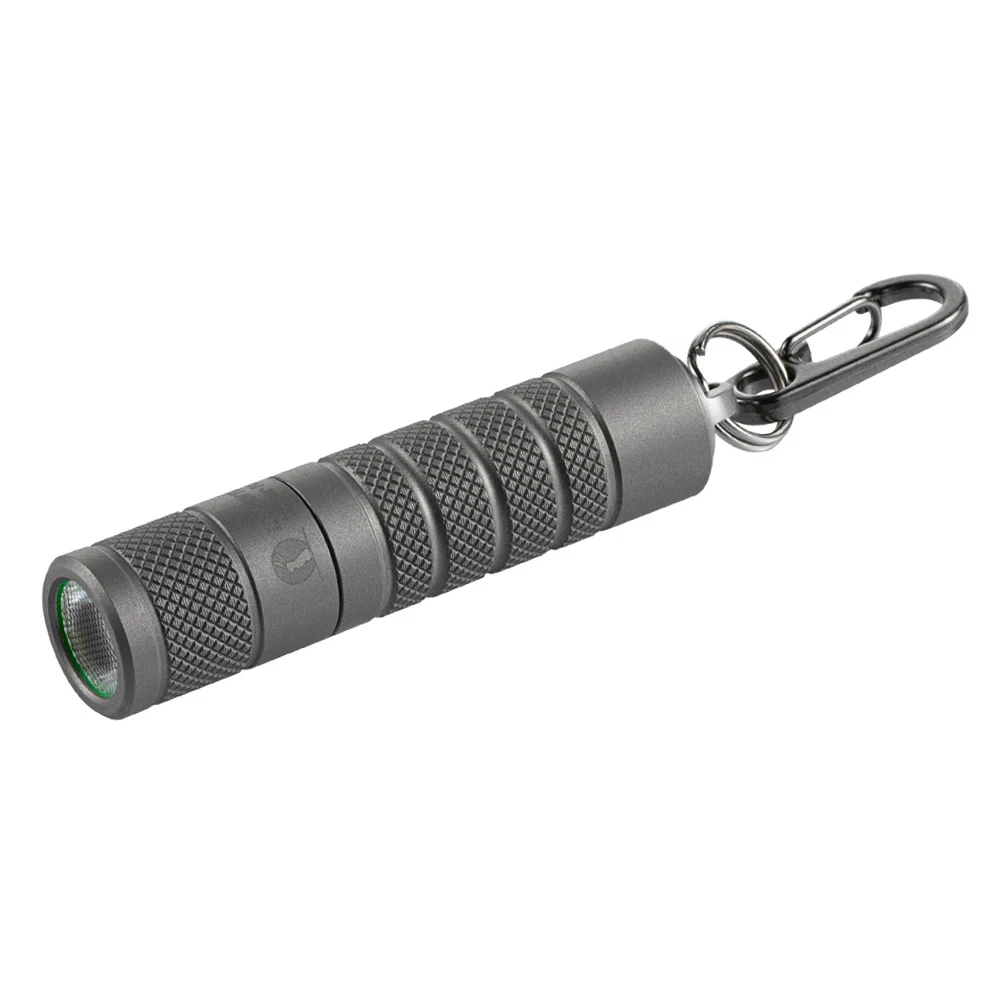 High Power EDC LED Flashlight Keychain Magnetic Tail Outdoor Lamp Titanium Camping Lantern Fishing Torch Tent Lights Silver Fox