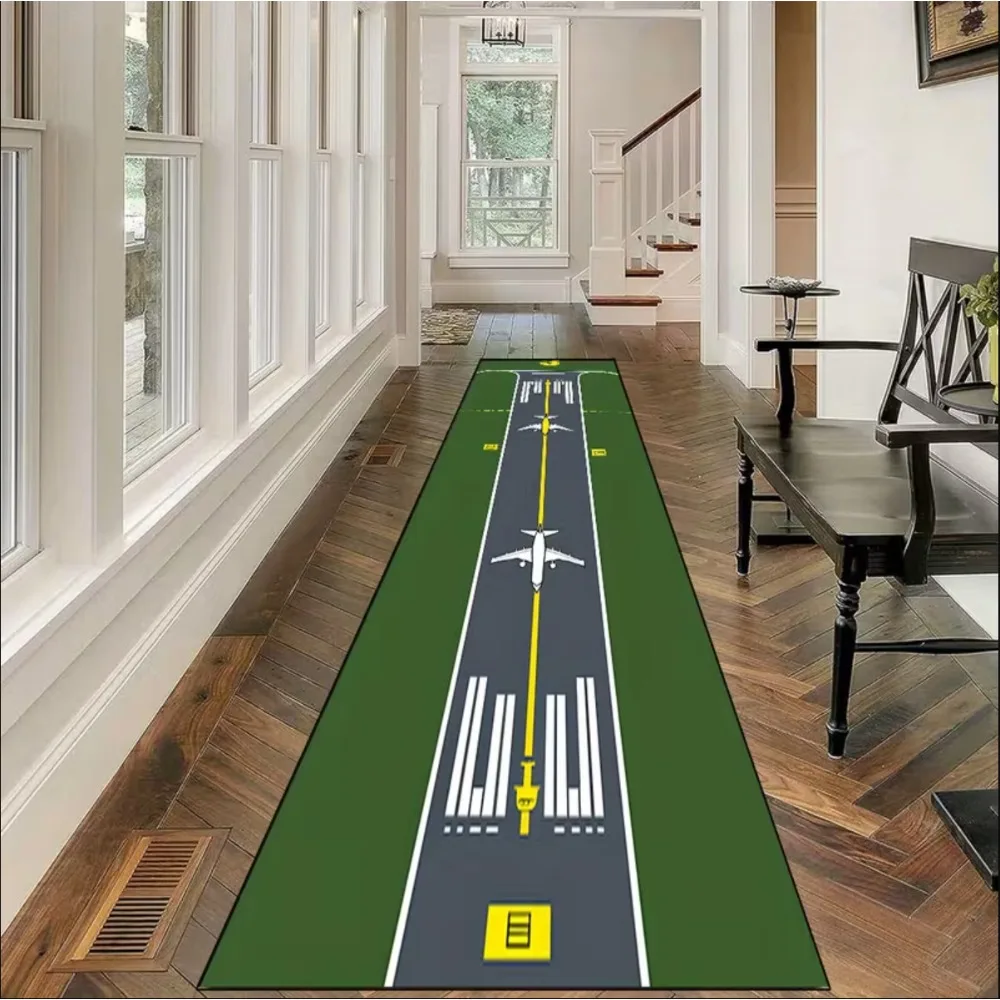 

Fun Airport Runway Themed Carpet Is Anti Slip EasyTo Clean and Durable Perfect for Home Kitchens Corridors or Vacation Homes Rug