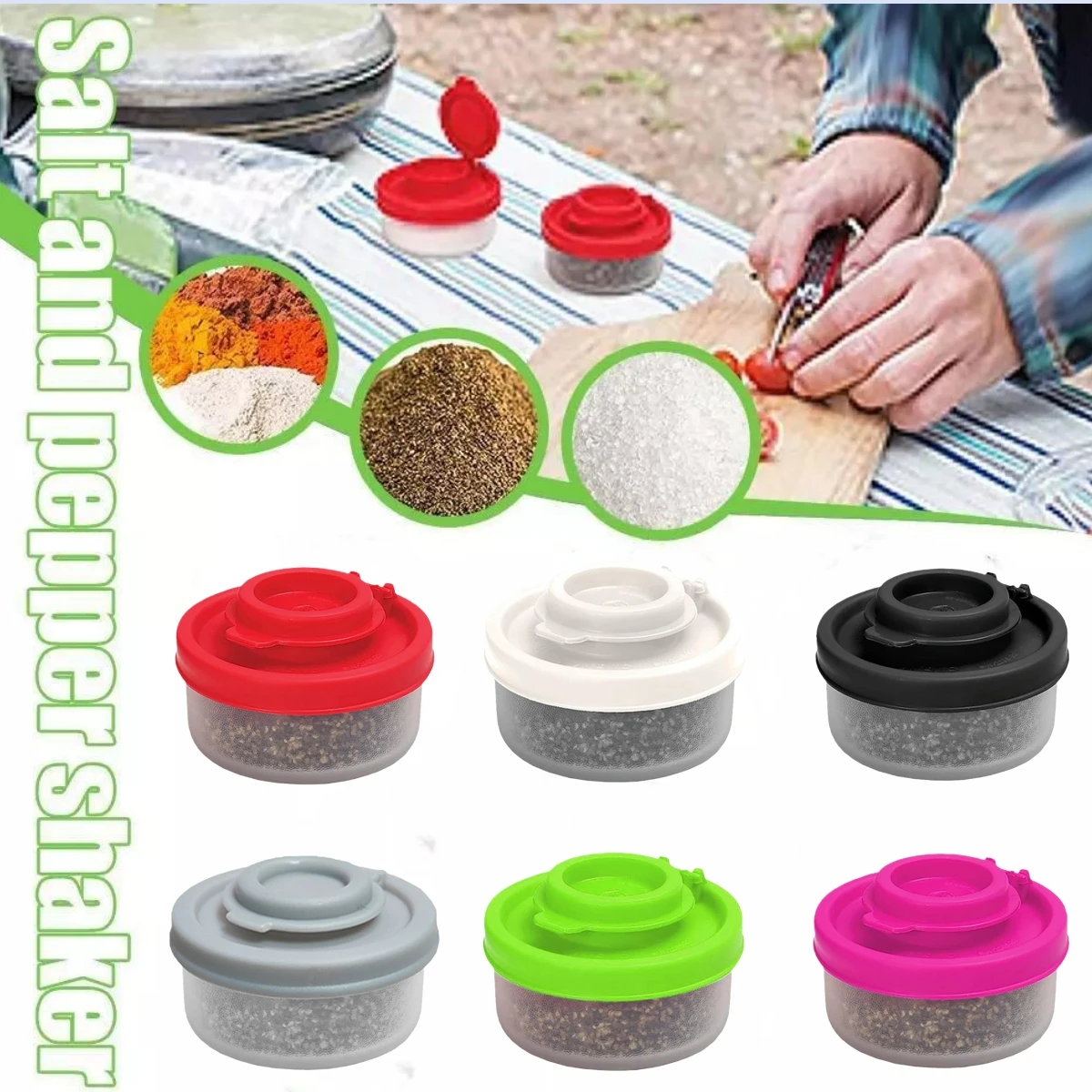 Seasoning Jar Pepper Shakers Moisture Proof Mini Salt Shaker to go Camping Picnic Outdoors Kitchen Lunch Boxes Travel