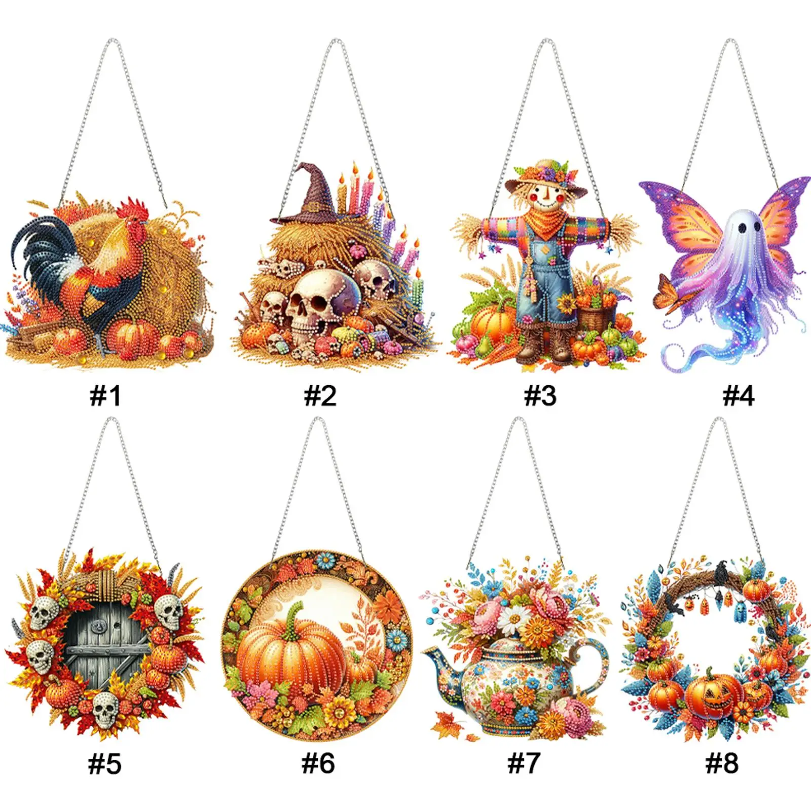 

Наборы для создания 2D-картин из акрила с плоскими стразами, подвески для окон, украшения для дома, подвесные шармы, сделай сам