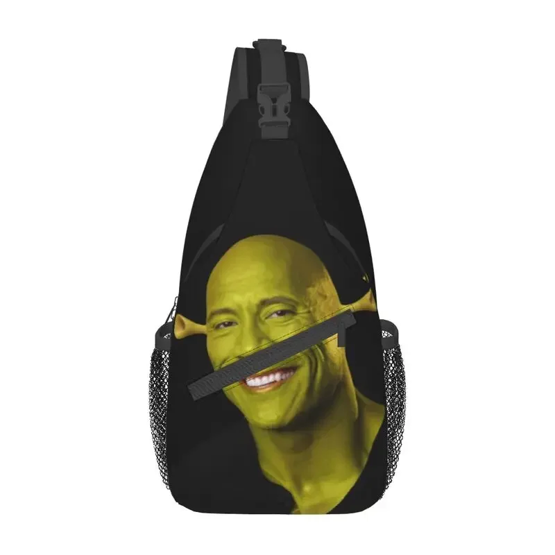 

Casual Dwayne The Shrok Johnson Sling Bag for Travel Hiking Men The Rock Muscle Man Crossbody Chest Backpack Shoulder Daypack