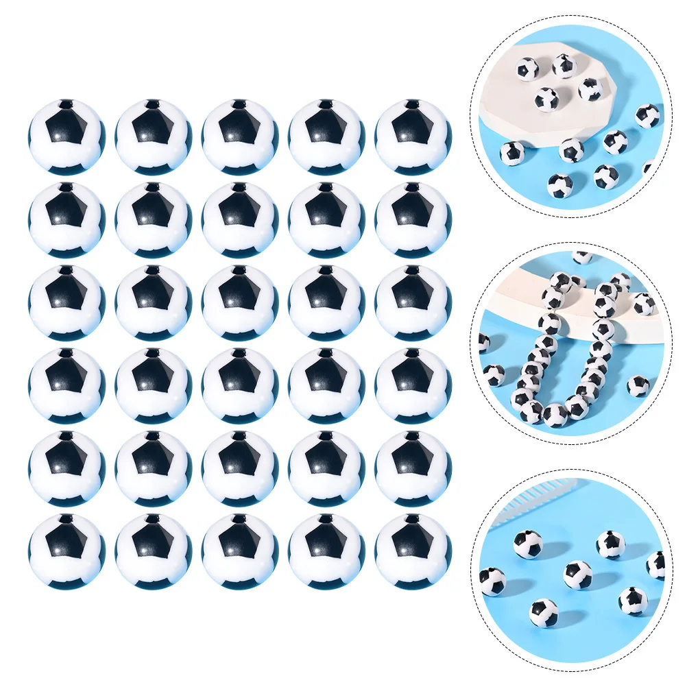 

100Pcs Football Style Spacer Beads Acrylic Smooth Surface Compact Size for DIY Jewelry Crafts Making Accessories
