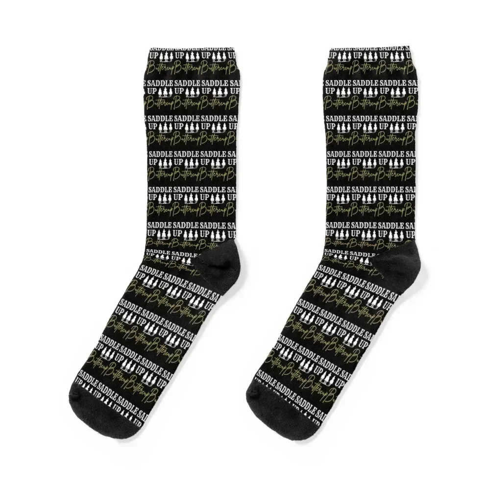 Saddle Up Buttercup - Western Cowboy Cowgirl Rodeo Socks winter gifts sheer loose crazy Socks Male Women's