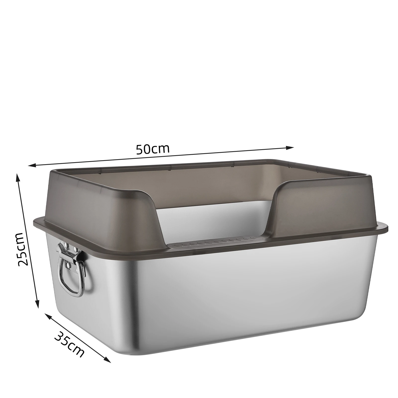 Cat Litter Basin Super Large Cat Toilet Splash-proof Bedpan Stainless Steel Cat Litter Box For Manual Cleaning