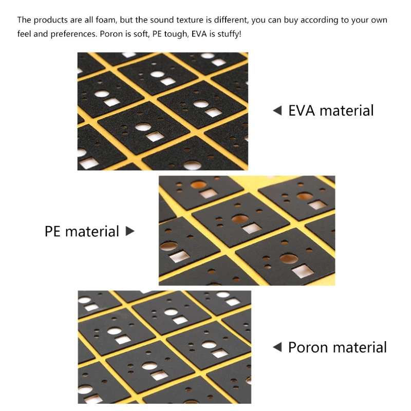 NoEnName แป้นพิมพ์เพลา Underpad Hot Plug สวิทช์ปะเก็นฟิล์ม PORON EVA วัสดุ PE ปรับคีย์บิ๊ก120ชิ้น/แพ็ค