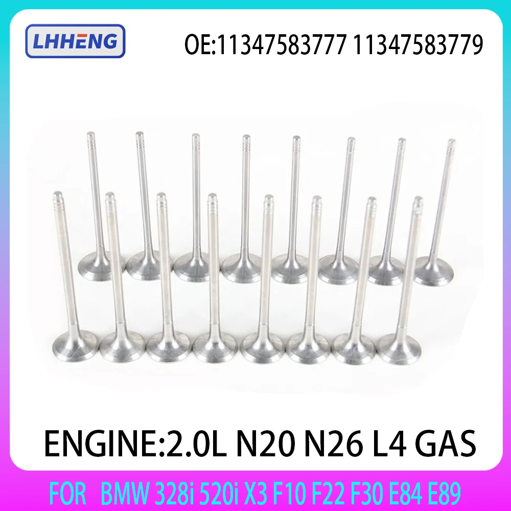 

ENGINE Intake & Exhaust Valve Kit Fit For BMW 220i 320i 520i X4 X5 X6 Z4 N20 N26 2.0T GAS 2.0 L T L4 11347583777 11347583779