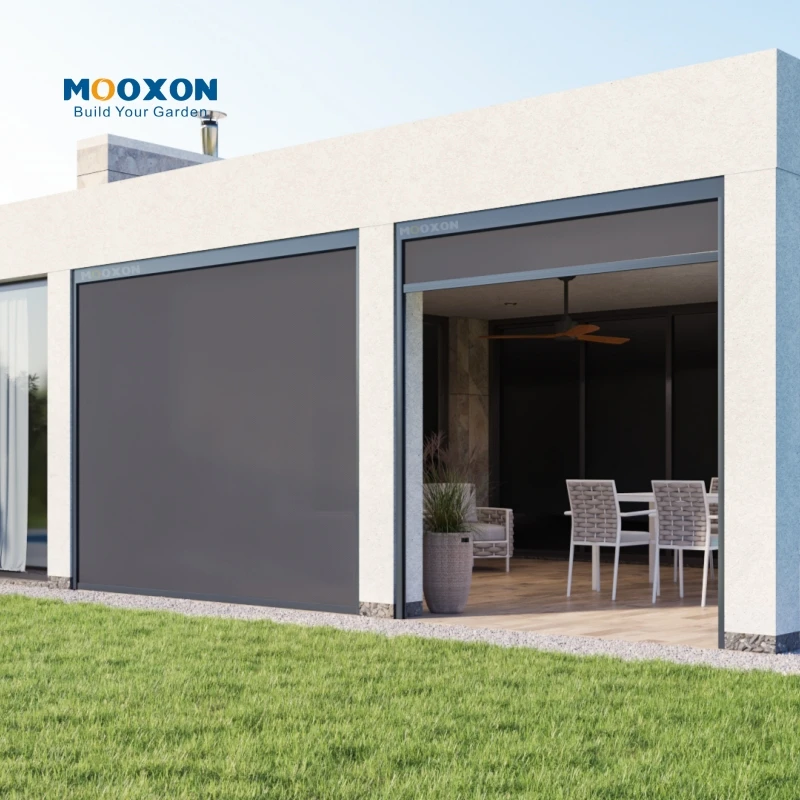 

Моторизованная выдвижная штора-сетка для окон, ветрозащитная, от комаров, электрические рулонные шторы для патио