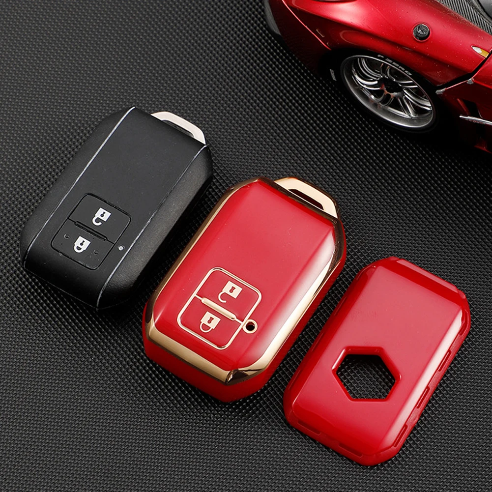 2-4Button Remote Key Holder Car Key Cover Case for Suzuki Ertiga Swift 2017 Wagon R Japanese Monopoly Type 3C Keychain Protector