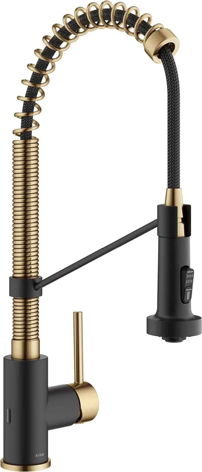 

Bolden Touchless Sensor Commercial Style 2-Function Single Handle Pull-Down Kitchen Faucet in Brushed Brass / Matte Black