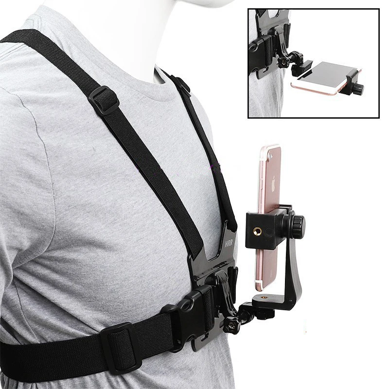 Mobile Phone Chest Mount Belt for Smartphone Cell Phone Chest Strap Holder with Universal Clip for Iphone Xiaomi Huawei Samsuang