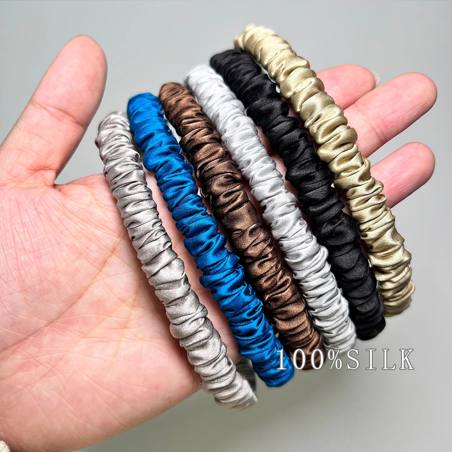 Bandeau en soie 1 cm en soie de mûrier 100 %