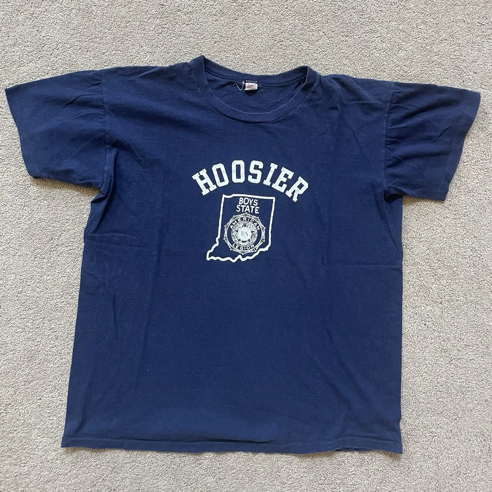vtg 70s HOOSIER BOYS STATE AMERICAN LEGION PROGRAM LOGO Tee Shirt