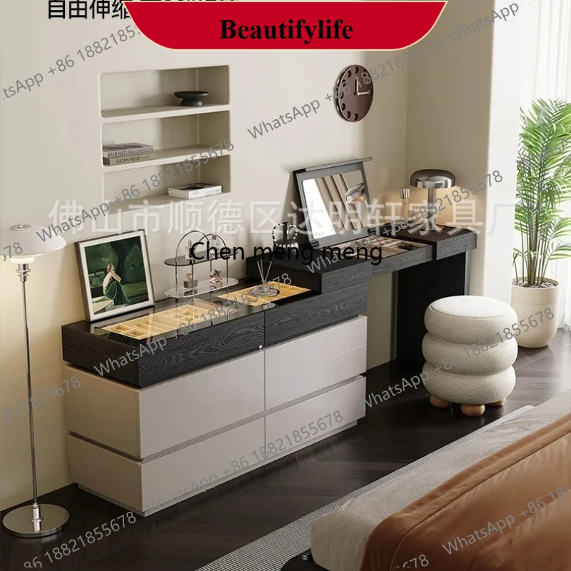 

M178 High-end Multi-functional Makeup Vanities Drawers Storage Flip-top Mirror Makeup Vanities Modern Bedroom Furniture Kaptafel