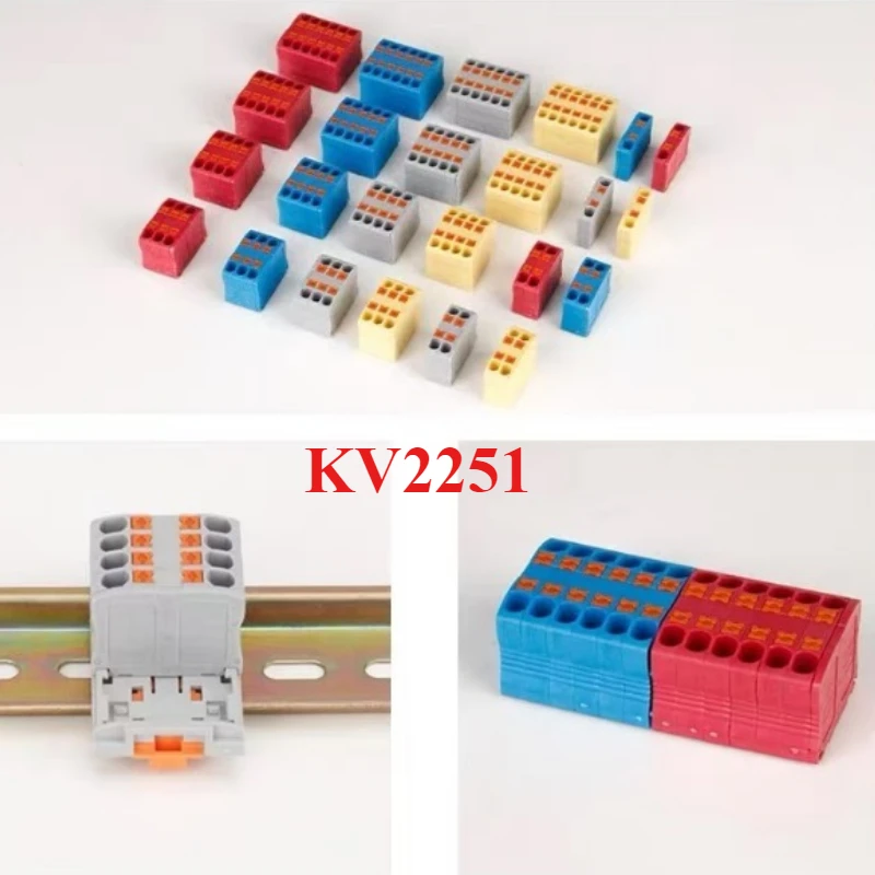 موصلات الأسلاك الكهربائية كتلة طرفية دفع سلكية متعددة في موصل متعدد للخارج على السكك الحديدية مع فتحة تثبيت #5