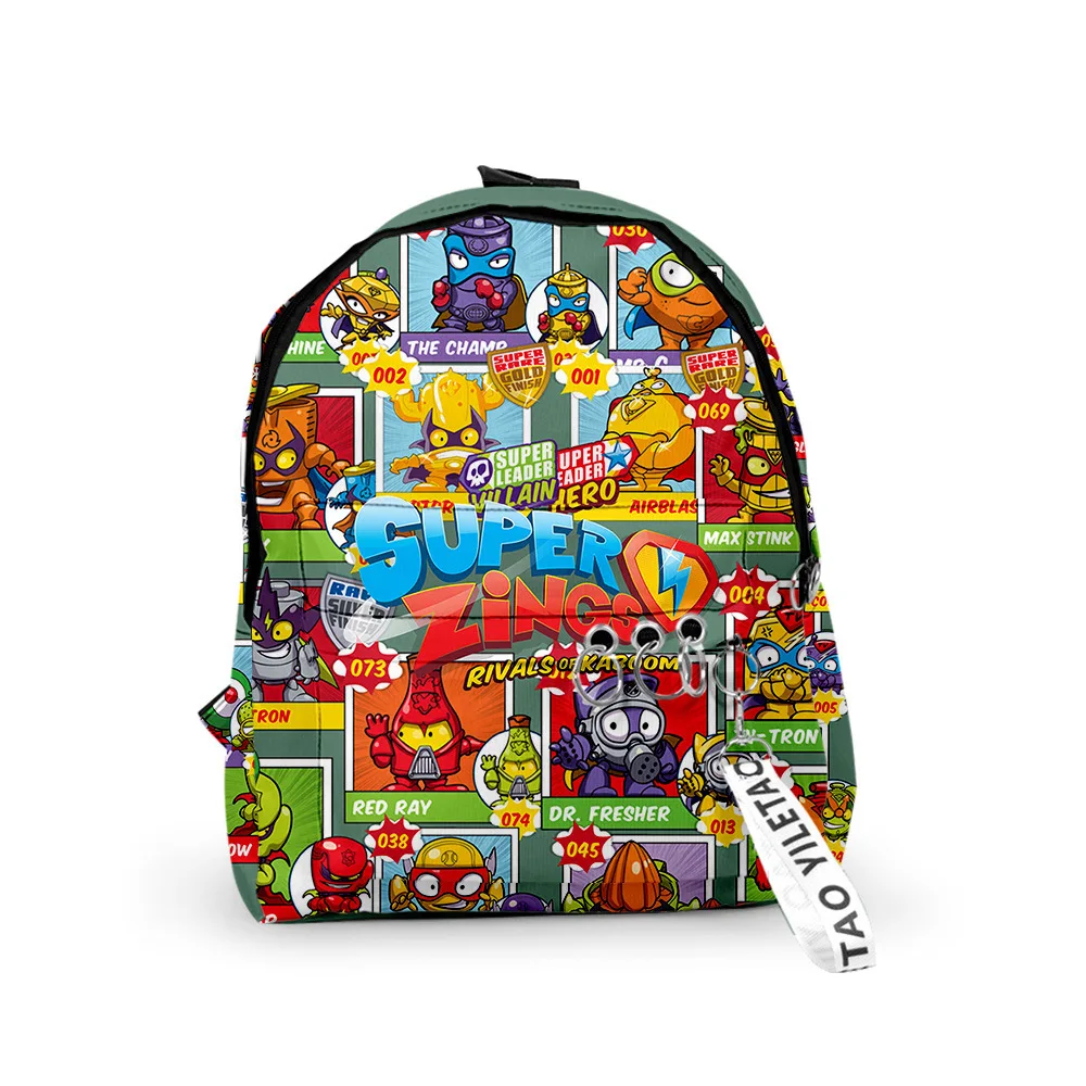 

Popular Youthful Superzings School Bags Notebook Backpacks Boys/Girls 3D Print Oxford Waterproof Key Chain Small Travel Bags