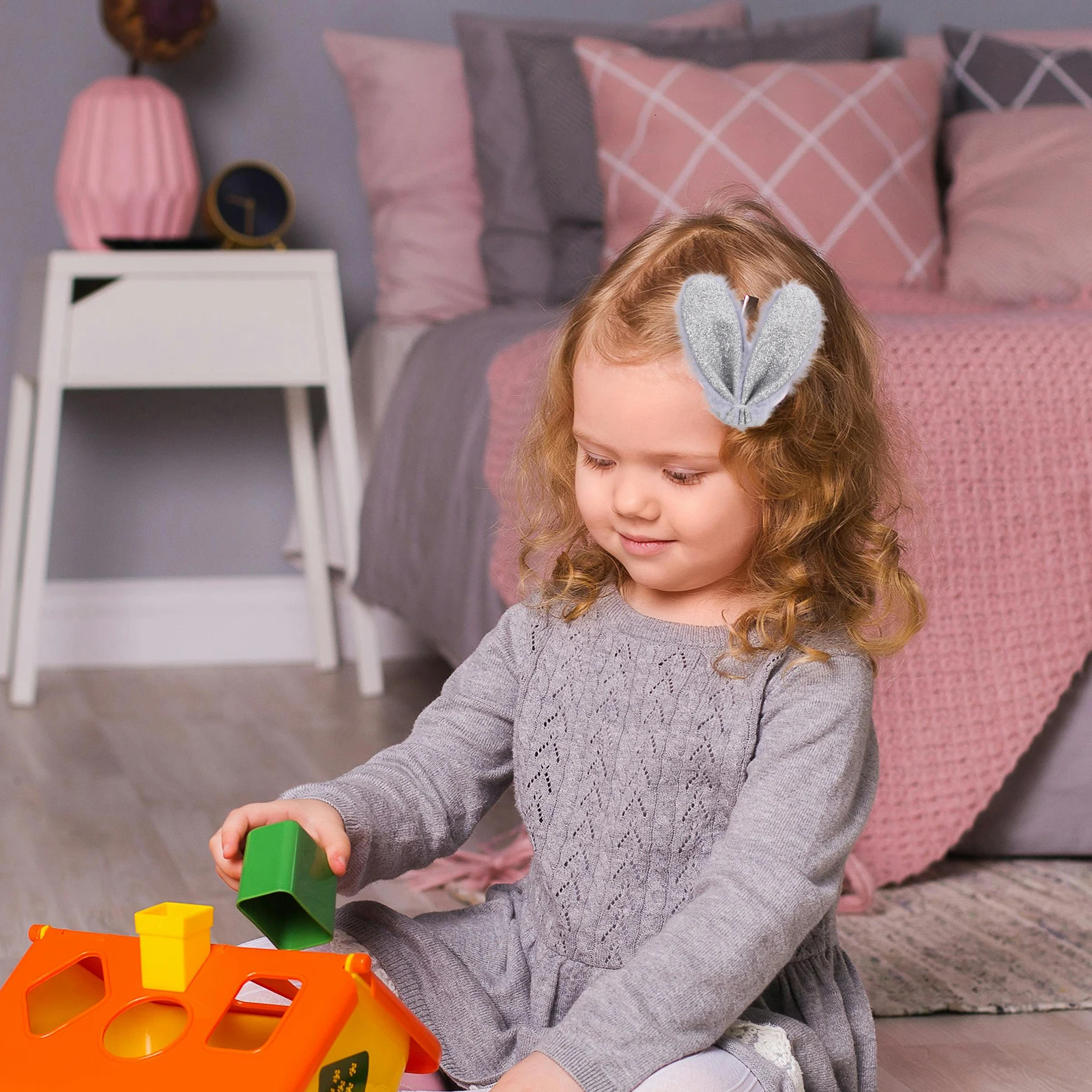 

10pcs Rabbit Ear Decor Diy Hair Accessories Mini Craft Supplies For Party Decoration Animal Ornaments Headband Making Tools