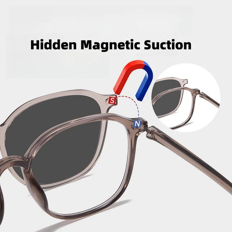 Ultra-light 3-in-1 Magnetic Glasses Frame TR90 Men And Women Set Polarized Sunglasses Optical Prescription Glasses Frame 27002