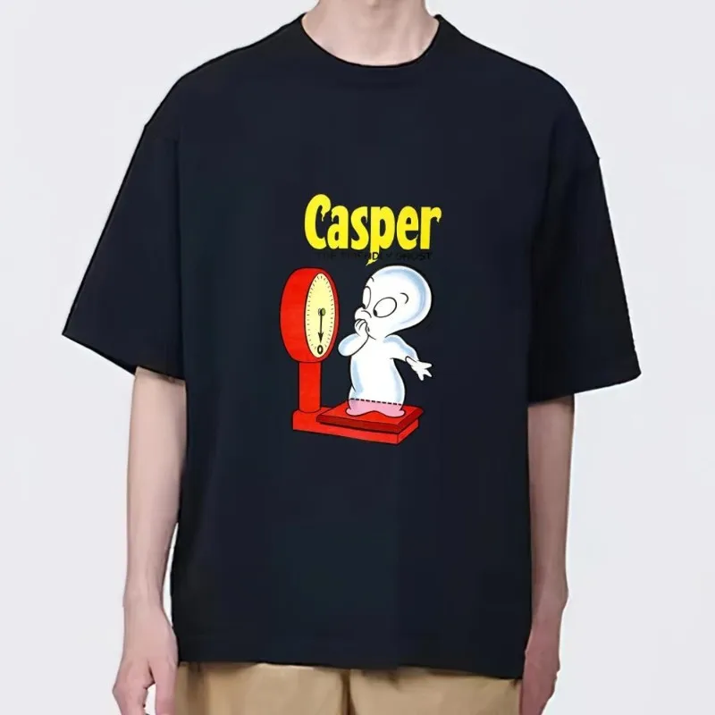 Casper the Friendly Ghost T Shirt Women Couple Combination Clothes Short Sleeve Collar Fashion Man Cotton