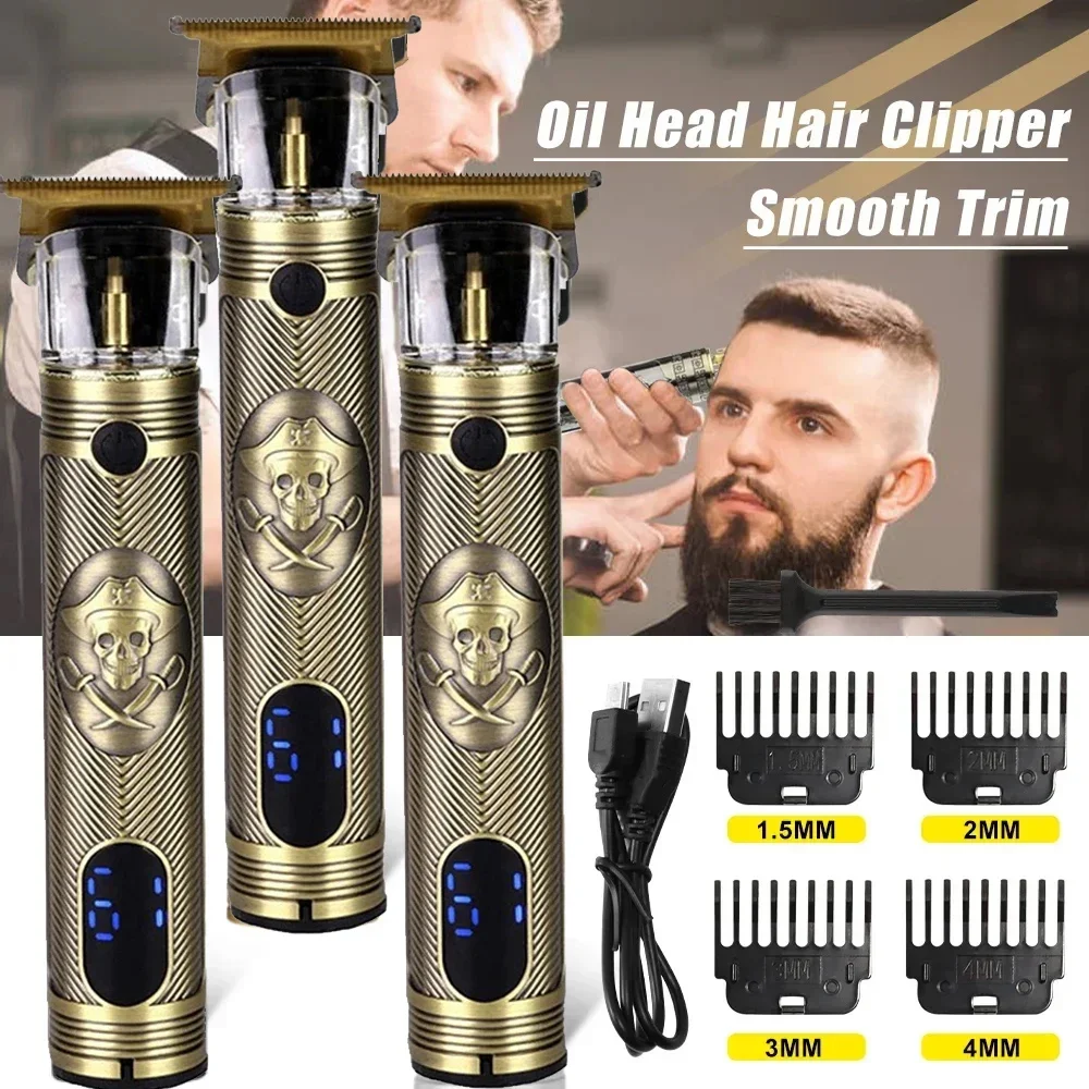 2023 New Vintage T9 Electric Cordless Hair Cutting Machine Professional Hair Barber Trimmer For Men Clipper Shaver