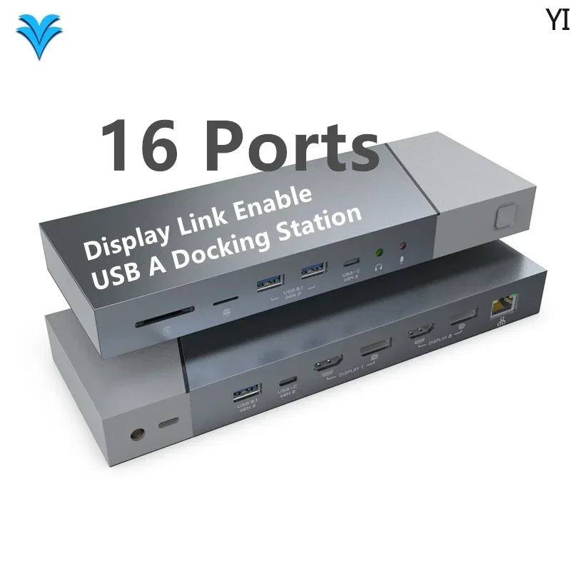 Rocketek 16 In 1 Universal Type C Hub Laptop USB 3.1 Gen 2 Type A DisplayLink USB C Docking Station