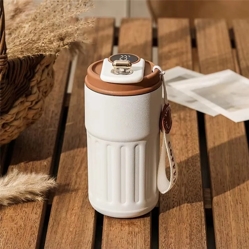 TKOH-Stainless Steel Insulated Cup Display Temperature Coffee Cup Intelligent Car Mounted Water Cup Gift Drinking Tool
