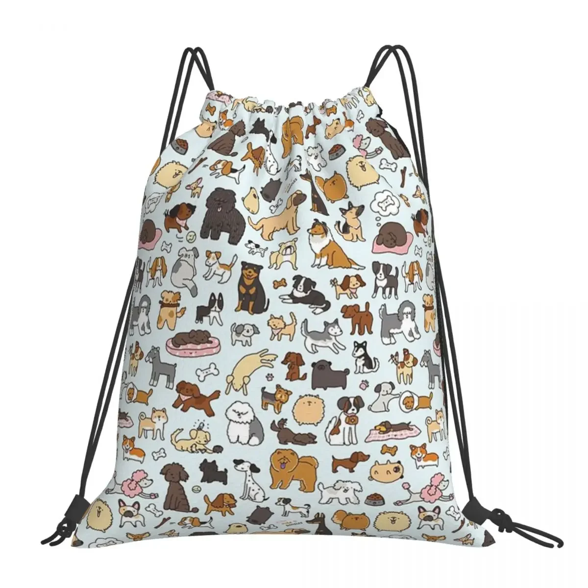 Doggy Doodle mochilas multifunción portátiles con cordón, paquete de cordón, bolsa de almacenamiento de bolsillo, bolsa de libros para la escuela de viajes