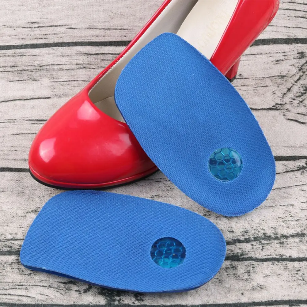 Gel Heel Insoles Foot Care Tools Washable Reusable Gel Shoes Insert Half Insoles Heel Cups Foot Care Insoles High Heel Inserts