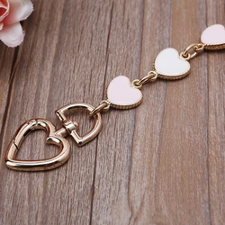 E74B Heart Shape Purse Strap Extenders Chain Charms for Handbag Crossbody Shoulder Bag