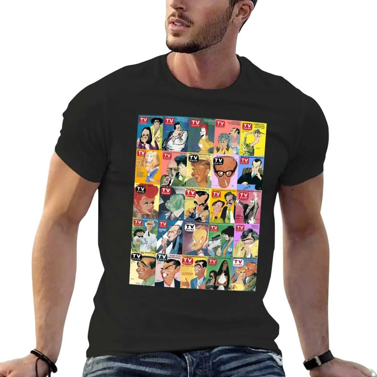 

TV Guide Caricatures Classic T-Shirt oversizeds custom shirt oversized sublime mens champion t shirts