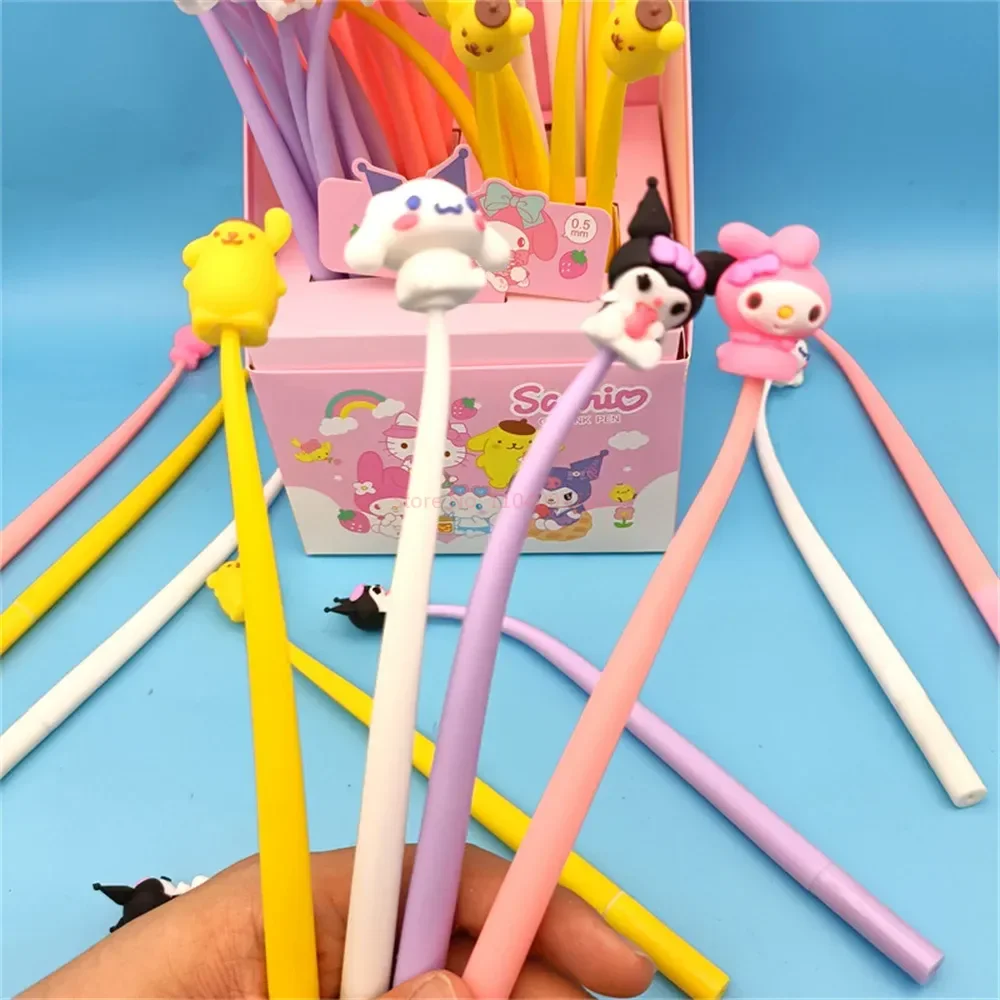 48pcs Sanrio Hello Kitty Gel Pen Sets Cinnamoroll Kuromi Ballpoint Pens Student Office Writing Pens Decompression Stationery