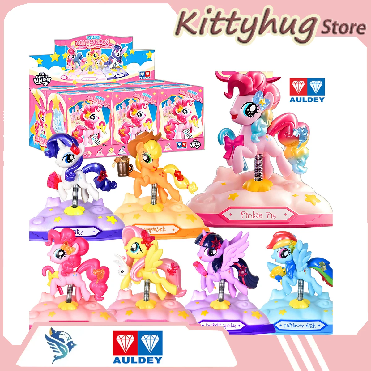 

auldey My Little Pony HAPPY PARTY Shake-it-up spring toy figurine Desk decoration figurine toy Children's gifts