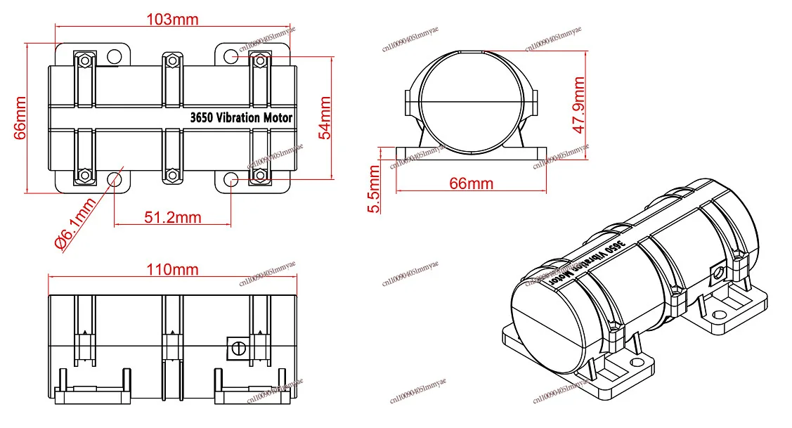 Mini Vibrating Motor 12V/24V 3800rpm 10W for Warning Systems Massage Bed Chair Speed Regulating Vibrator