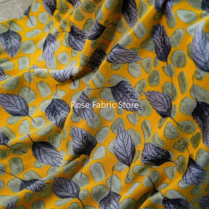 

1-метровая желто-зеленая рельефная жаккардовая ткань в стиле ретро, пальто, жилет, платье, декоративная швейная ткань