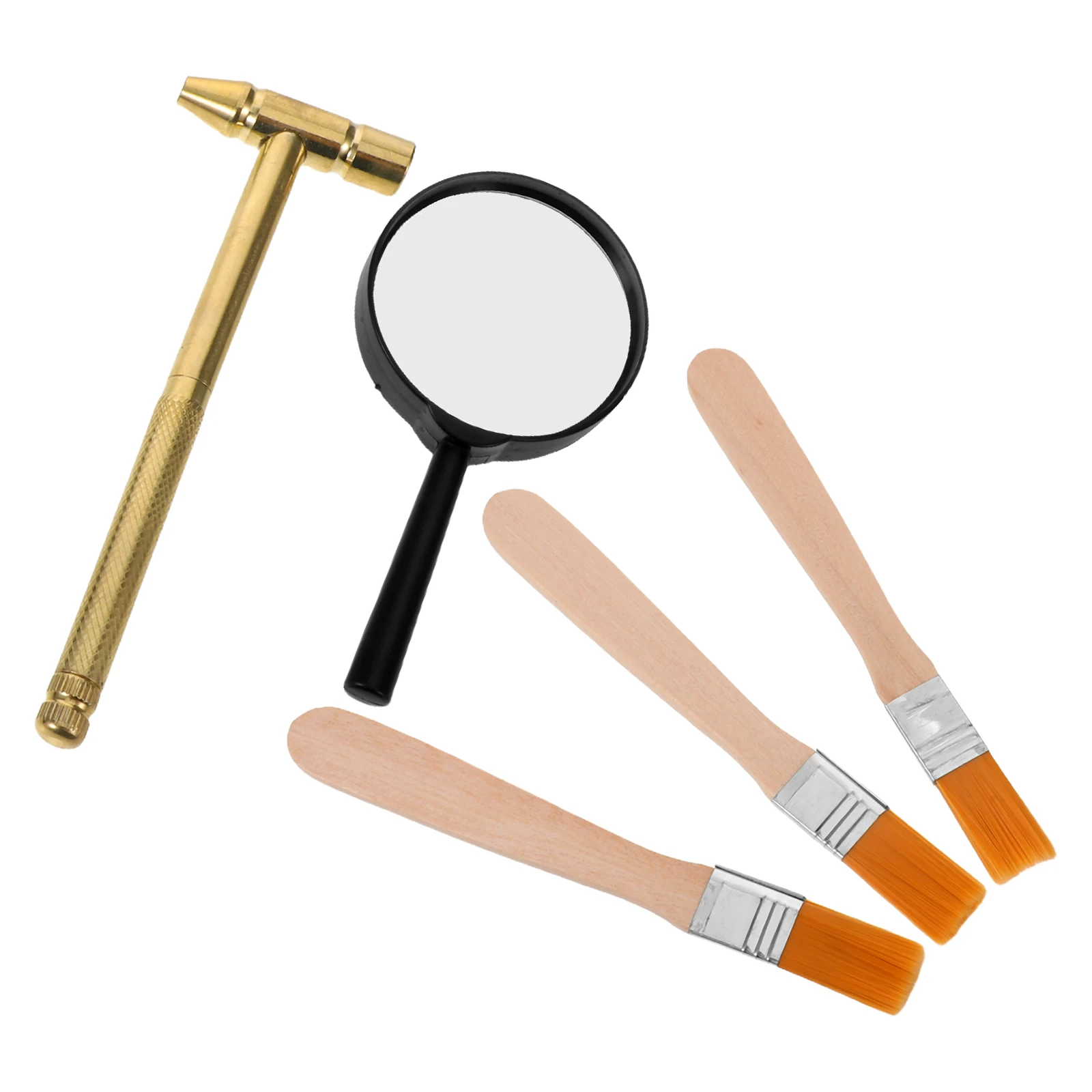 

1 Set Kids Archaeology Science Kit Digging Tools Brush Chisel Hammer Magnifier Stem Educational Excavation For Family Bonding