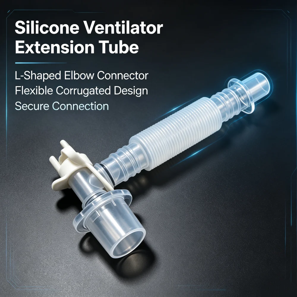 Disposable Anesthesia Breathing Circuit Extension Tube with L-Shaped Rotary Joint for Ventilator